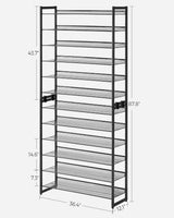 Metallinen kenkähylly Songmics, 12-tasoinen, 223 cm