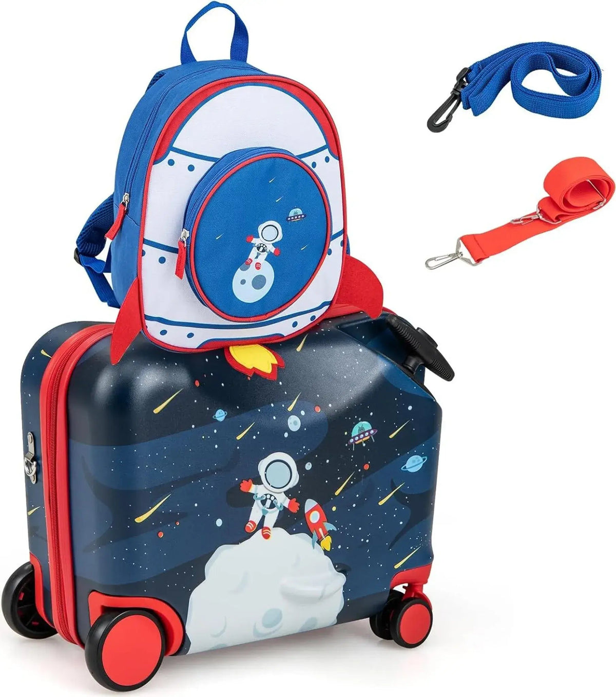Lasten matkalaukku ja reppu Costway, astronautti, päällä istuttava