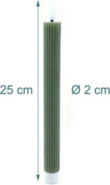 LED-kruunukynttilät relaxdays, 6 kpl, 25 cm, khakinvihreä