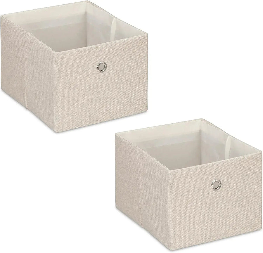 Säilytyskorit Relaxdays, 8 l, 2 kpl, beige - DIILS